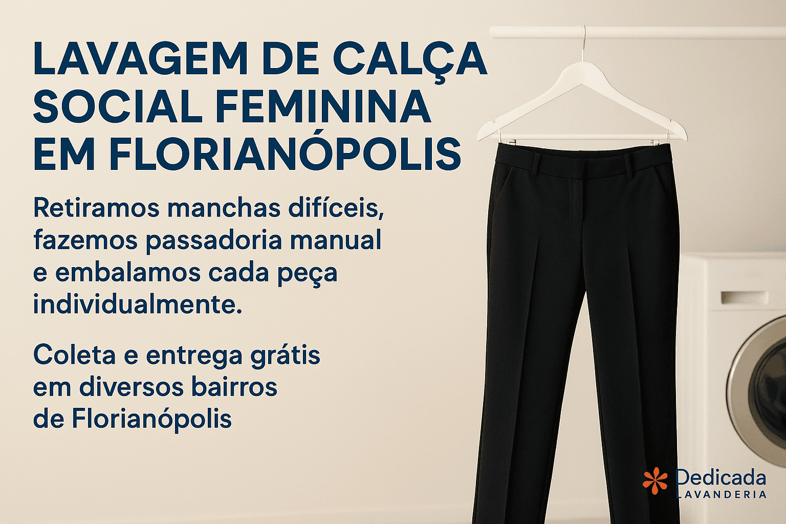 Lavanderia Florianópolis Lavagem Calça Social Feminina