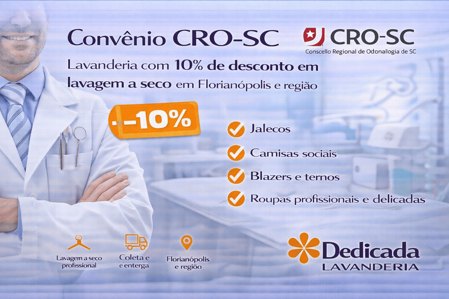 Lavanderia Florianópolis Convênio Conselho Regional Odontologia SC