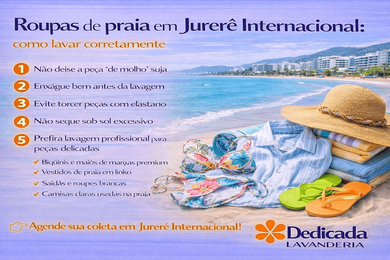 Lavanderia Florianópolis roupa de praia em Jurerê