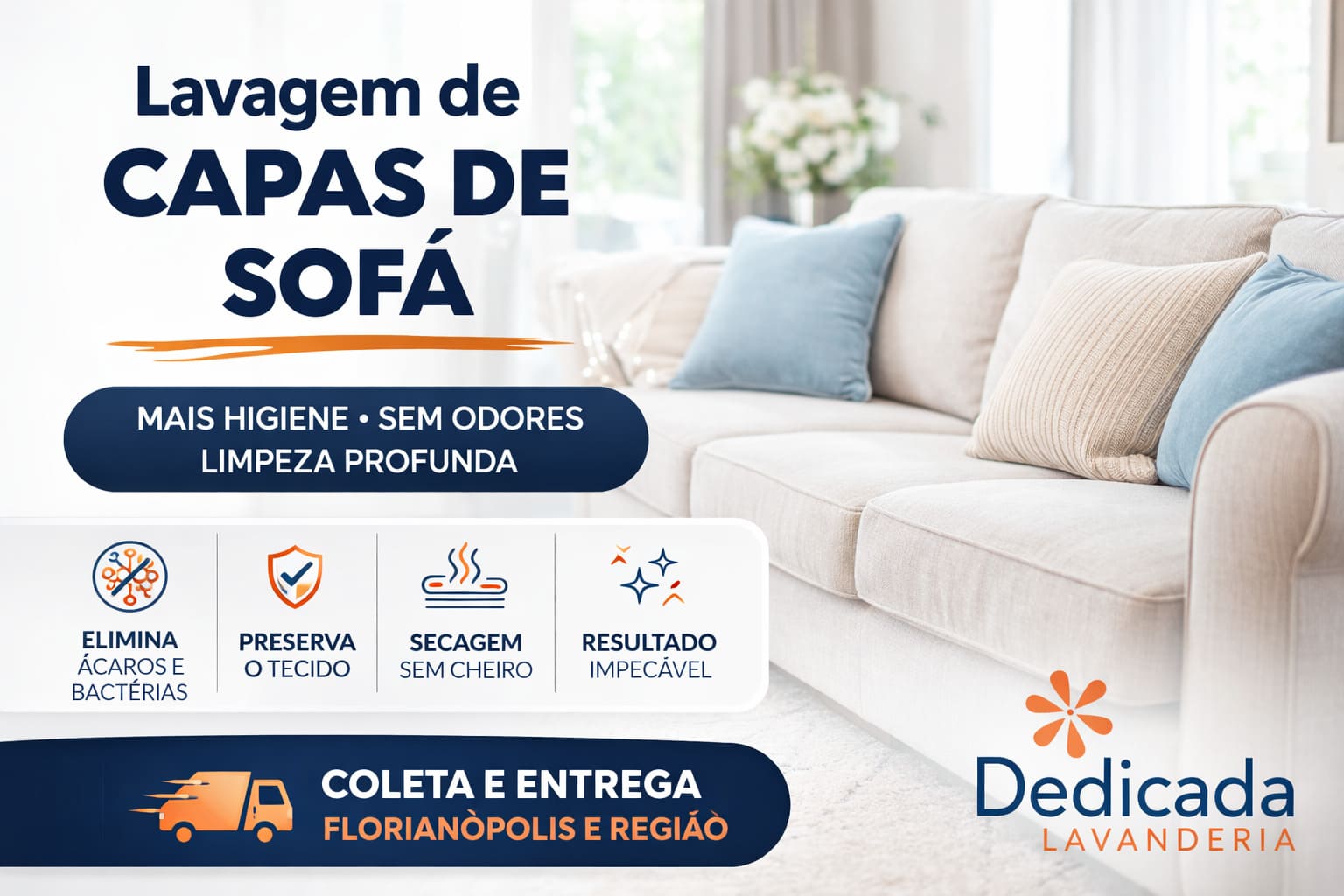 Lavanderia Florianópolis Lavagem de Capa de Sofá