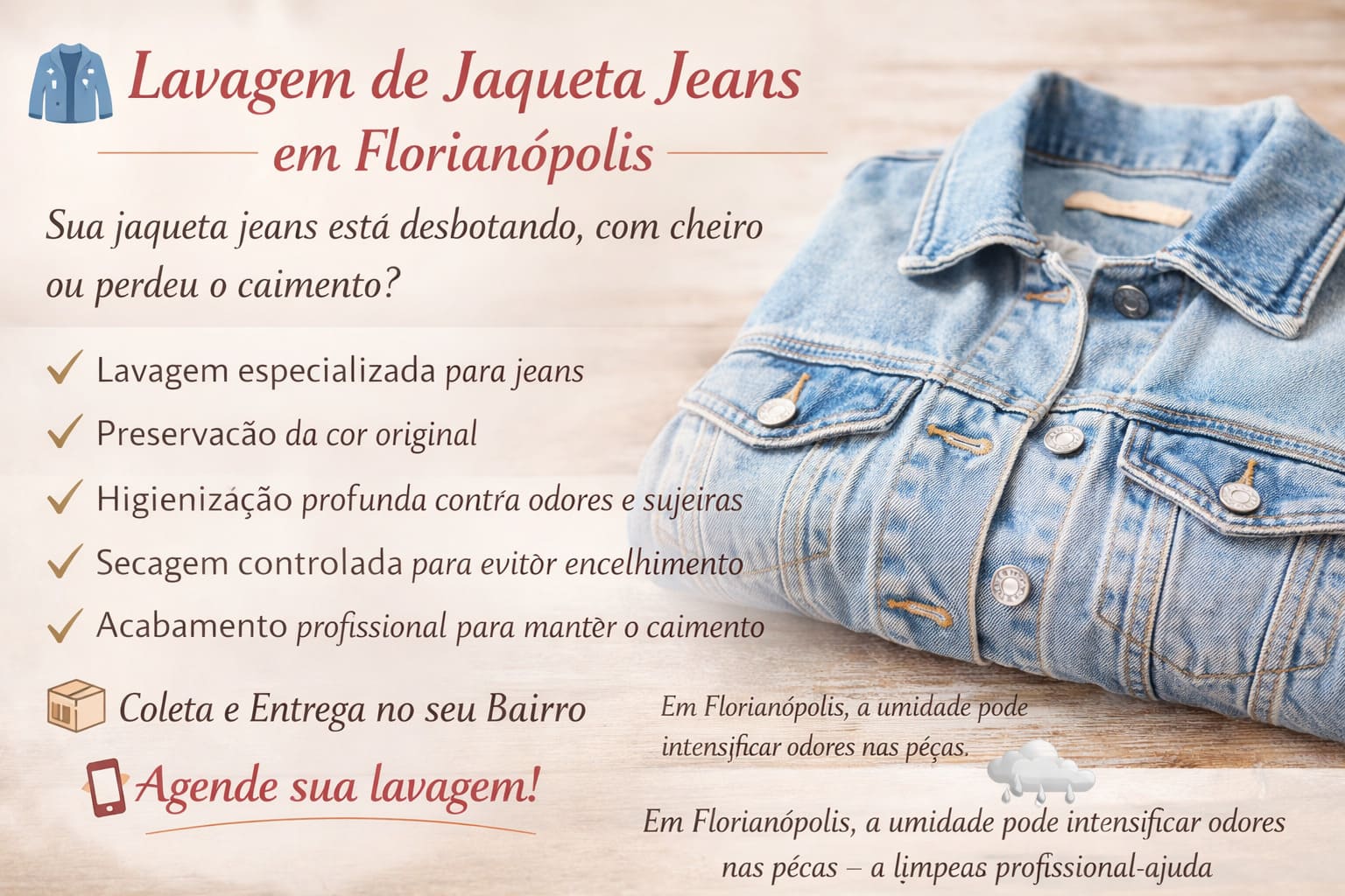 Lavanderia Florianópolis Jaqueta Jeans