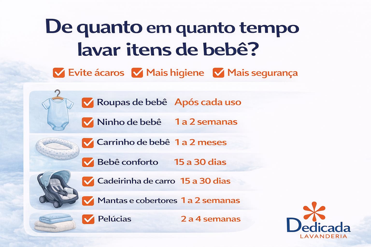 Lavanderia Florianópolis de quanto em quanto tempo lavar itens de bebe