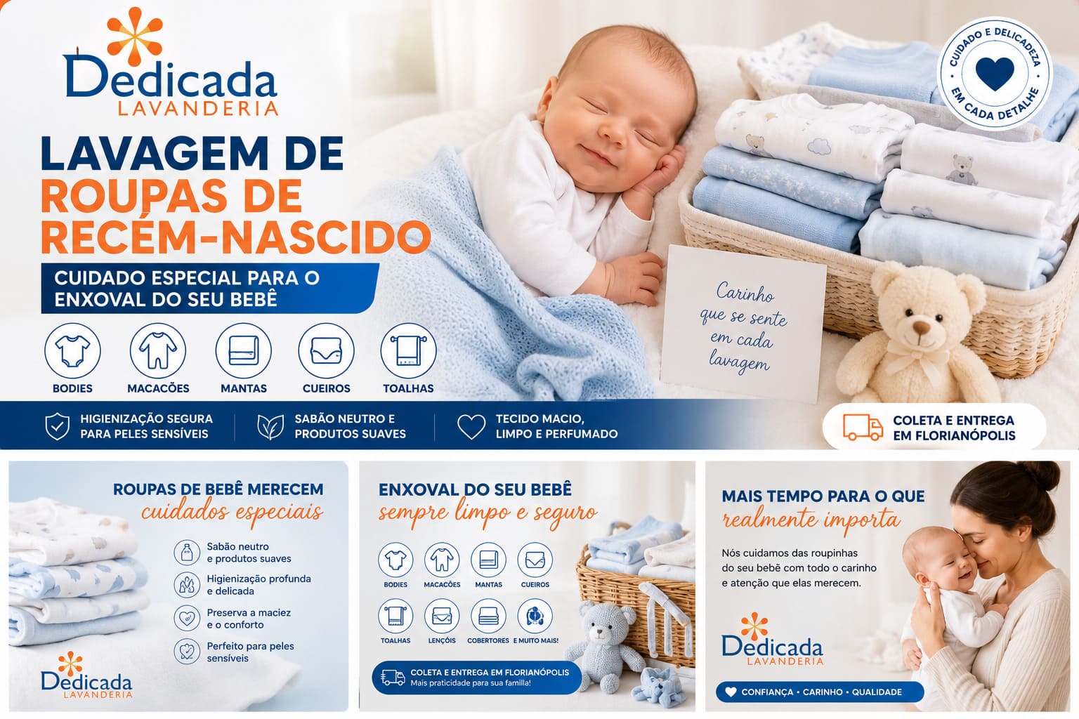 Lavanderia Florianópolis lavagem roupa recem nascido