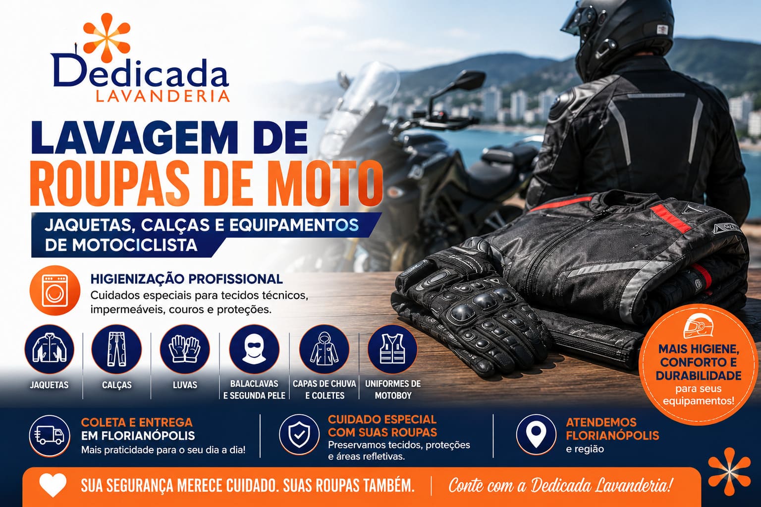 Lavanderia Florianópolis Roupa Moto