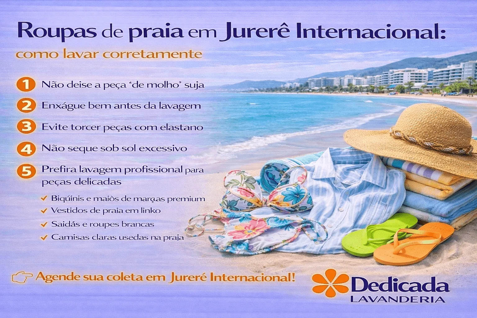 Lavanderia Florianópolis roupa de praia em Jurerê